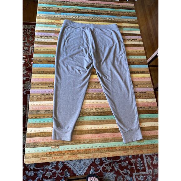 J Jill Pure Pants L Khaki Heathered Joggers Pocket Elastic Waist Comfort Cozy - Picture 3 of 10